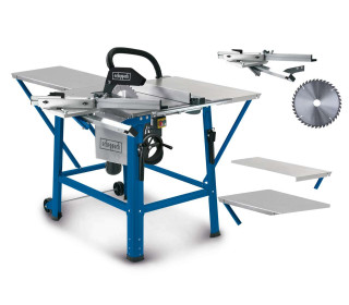 Asztali fűrész TS310 Scheppach 400V - 83mm vágási magasság | Csúszó kocsi