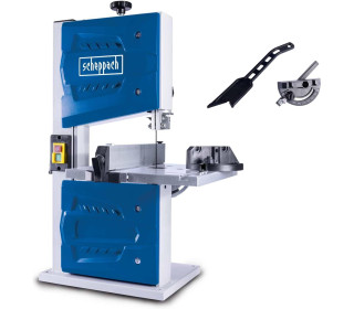 Szalagfűrész HBS25 scheppach - 350W | 230V | Átjáró magassága/szélessége: 80 mm / 200 mm | 300x300 mm-es munkaasztal