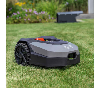 Robotfűnyíró 900 m²-ig, 18 cm-es vágási szélesség, 20-60 mm-es vágási magasság, esőérzékelő, WiFi és BT, alkalmazásvezérlésű, 35%-os gradiens, állomással,