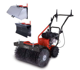 Benzines seprőgép SC2700P Scheppach - 5,5 LE | 70 cm seprő szélesség | 1x előre és 1x hátrameneti fokozat | gyűjtőtartállyal és hókotróval együtt