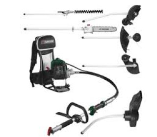 Benzines Kerti szett 6IN1 - fűnyíró, bozótvágó, sövényvágó, lombfúvó, Ágvágó és pázsitvágó-PARKSIDE »PBRK 700 A1« Akció!