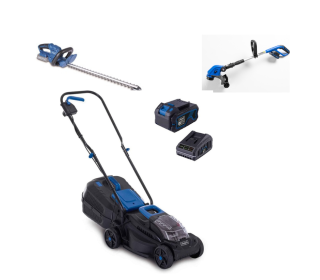 Akkumulátoros Fűnyíró-Aksis szegélynyíróval és sövényvágóval!Akkumulátor és tőltővel!