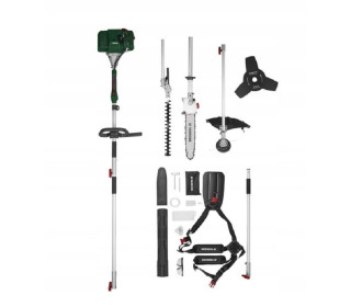 Benzines Magassági ágvágó sövénynyíró Fűkasza szett 4in1-munkamagasság kb. 3,5 m PBK 4 C4